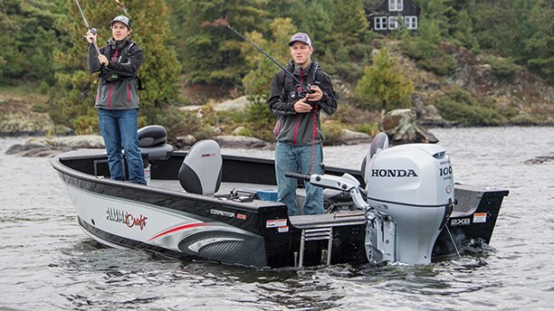 Two men fishing in a boat 