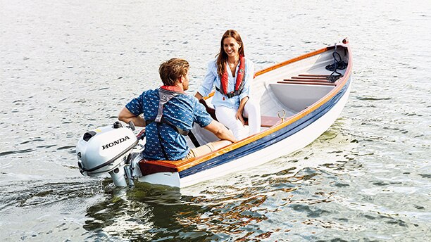 Two people in a boat 